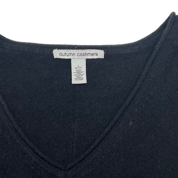 Autumn Cashmere Black V-Neck Pullover Oversized Cashmere Sweater Size S - Picture 6 of 11